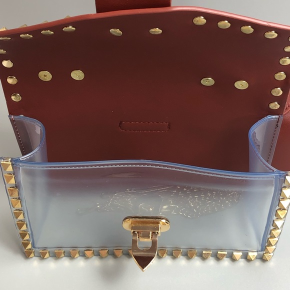 Most Wanted Clear Crossbody Purse with Gold Studs - Picture 12 of 16